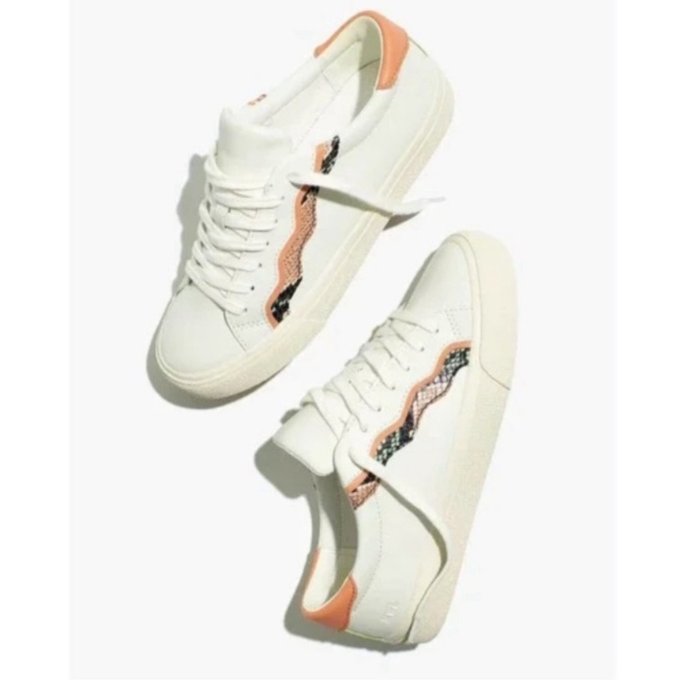 Madewell Sidewalk Low-Top Sneakers Snake Embossed Leather Wave Edition MC693 6.5